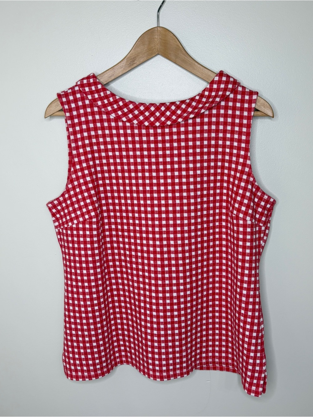 Talbots Red and White Checked Sleeveless Top Large
